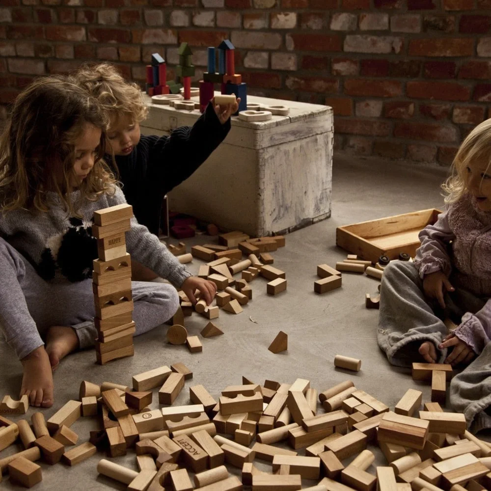New🌟Anthropologie-Wooden Story Natural Wooden Blocks | 50 pcs